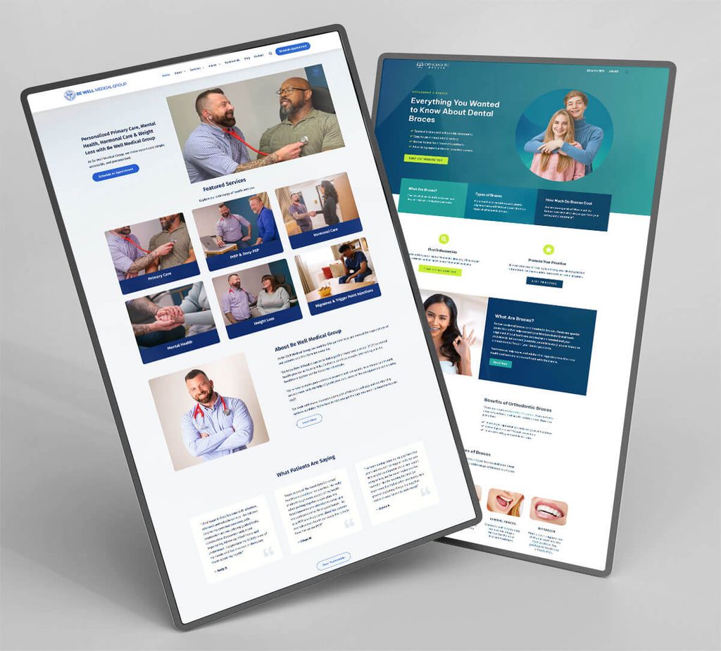 managed websites for healthcare practices on WordPress